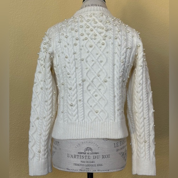 Hyacinth House Tuckernuck “Ellis” Cream  Sweater With Pearls Size XS New! - Picture 8 of 11